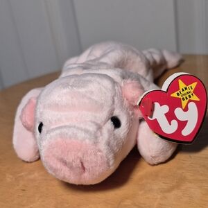 Ty 1993 Vintage Squealer The Pink Pig Beanie Baby Plushie Style 4005